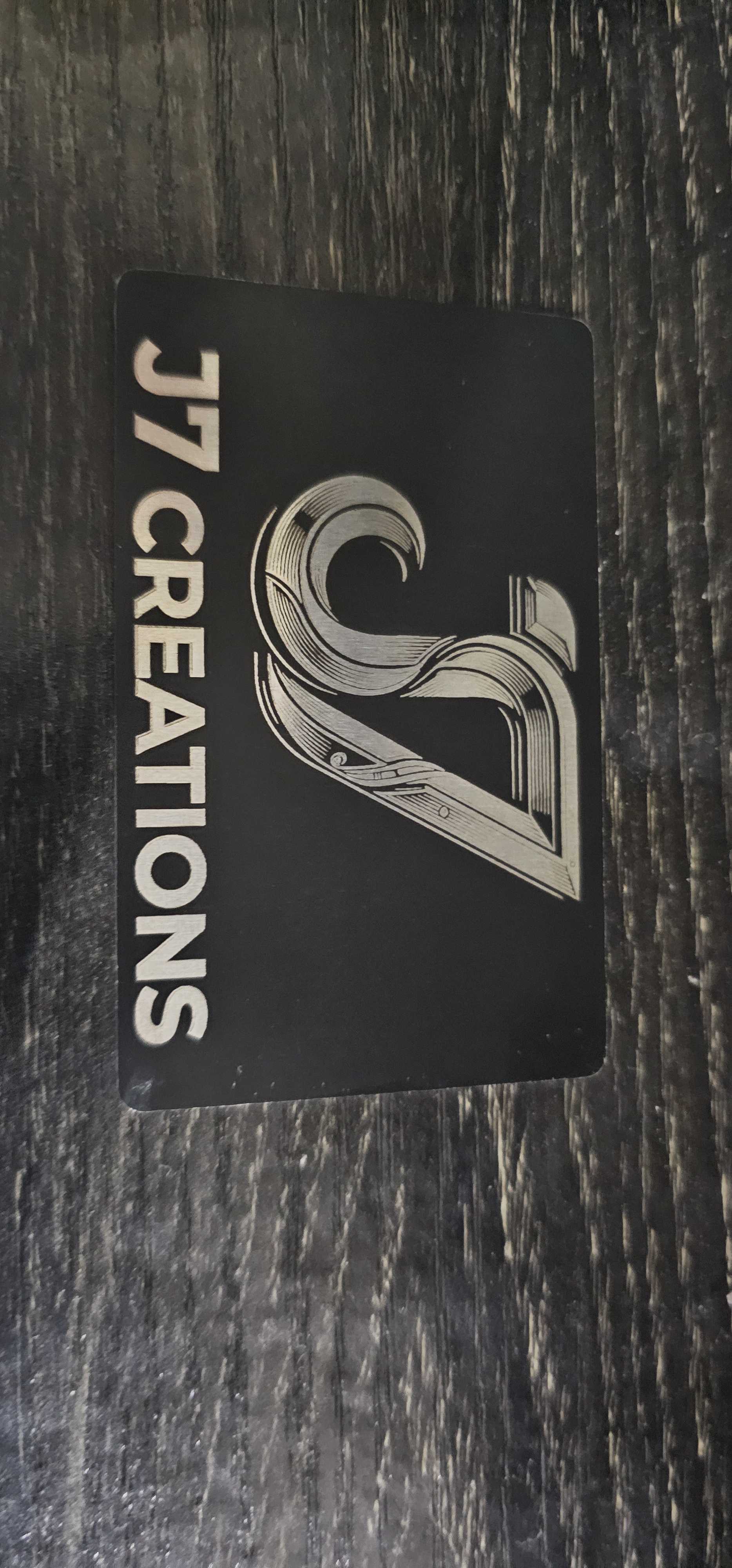 J7 Creations Engraved Business Card - Front