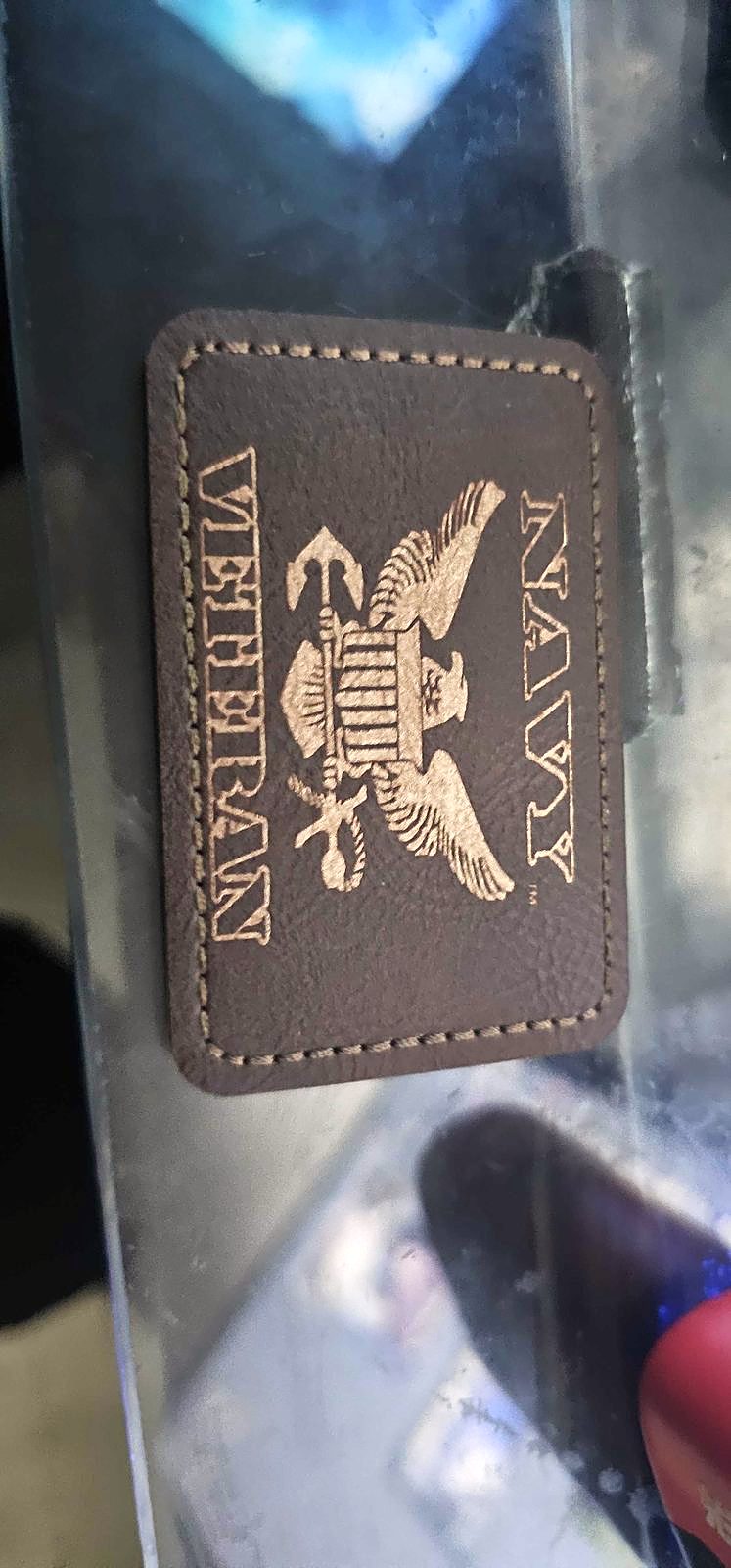 Navy Veteran Leather Patch