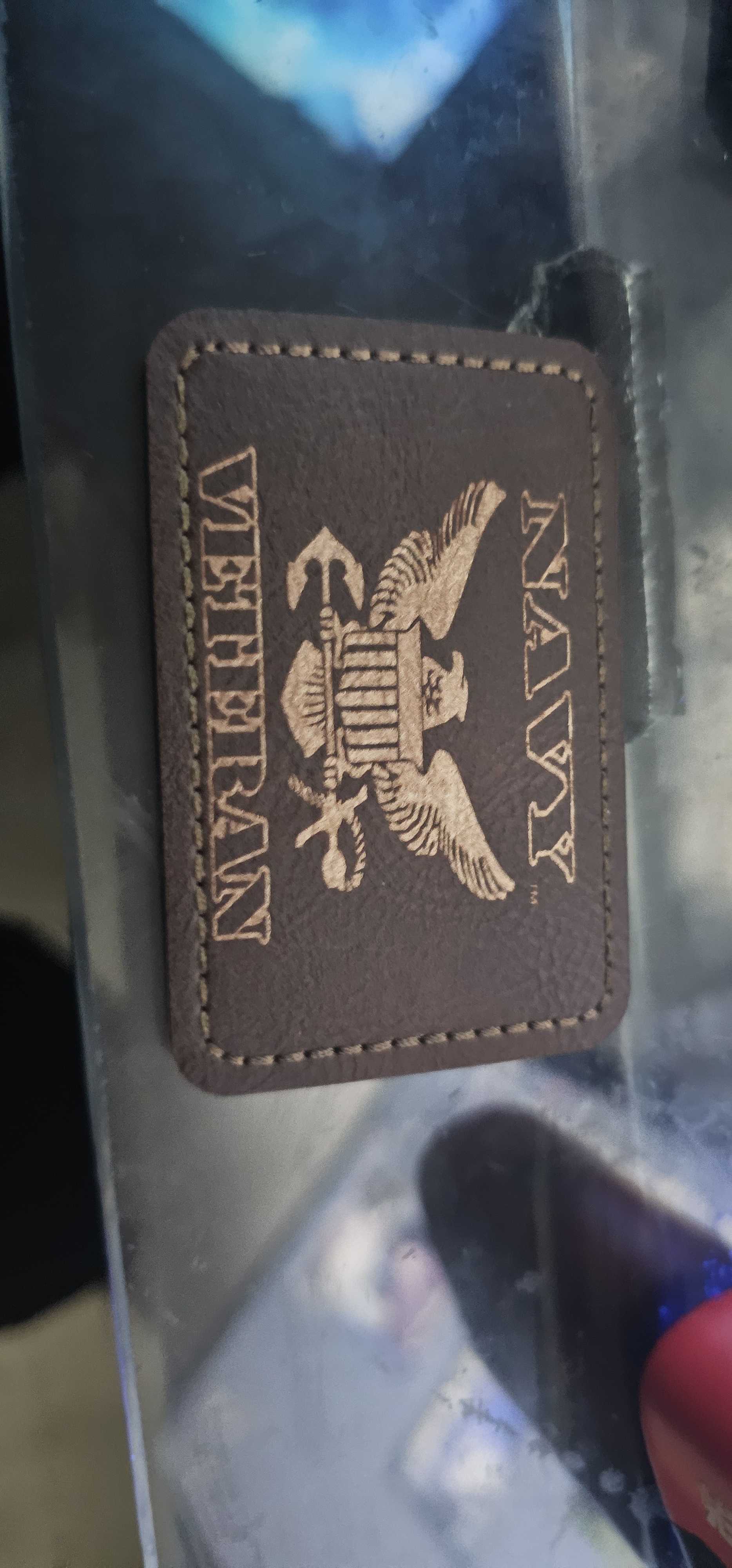 Navy Veteran Leather Patch
