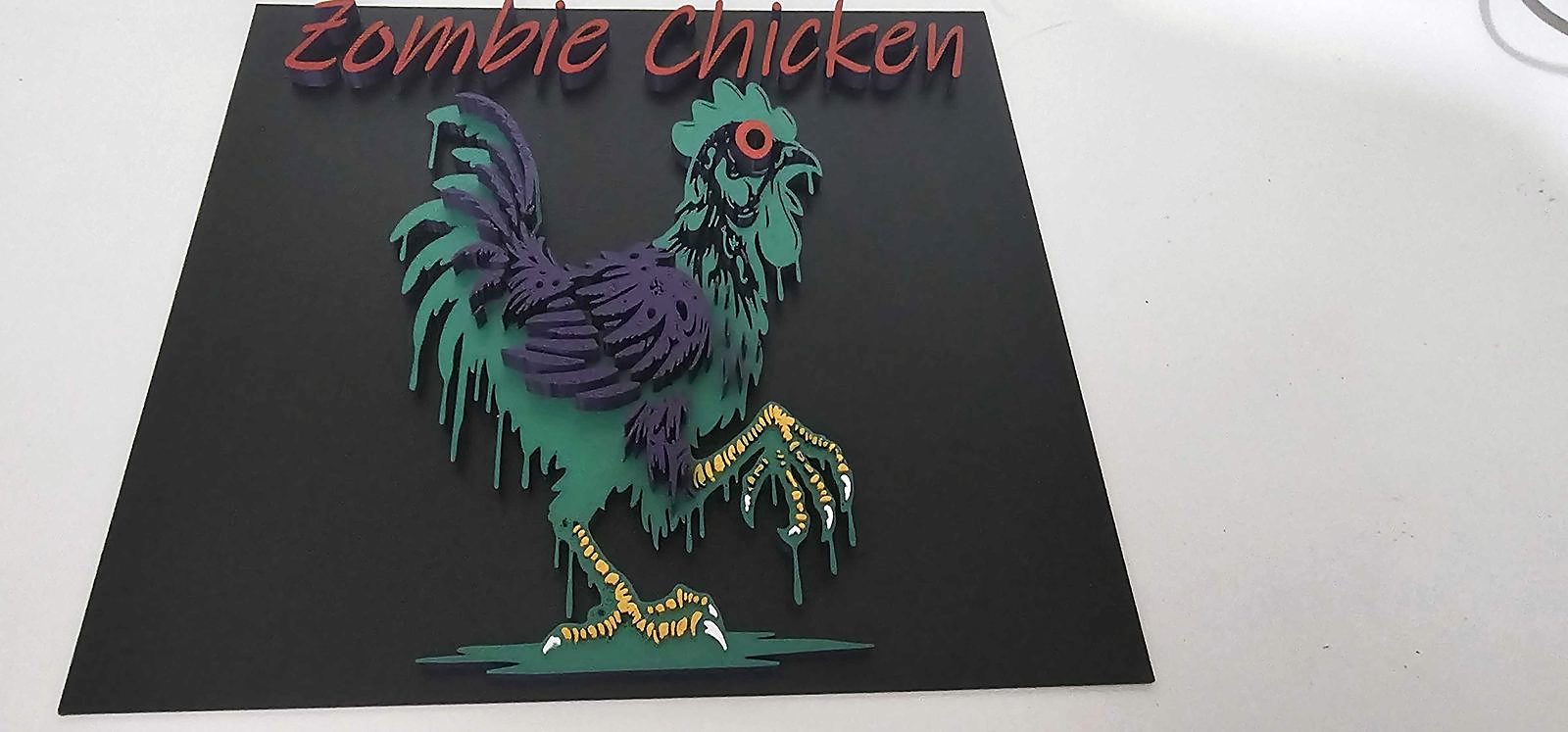 Zombie Chicken 3D Sign