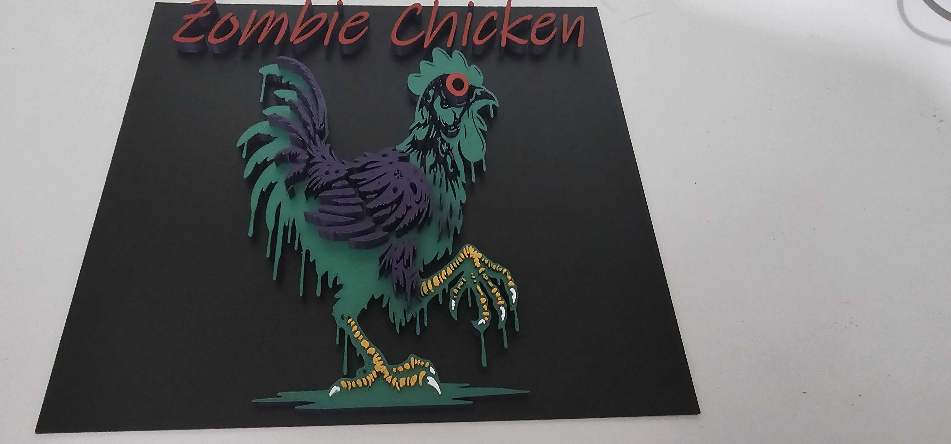 Zombie Chicken 3D Sign